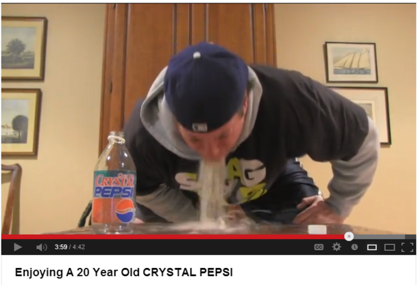 Enjoying A  Year Old Crystal Pepsi
