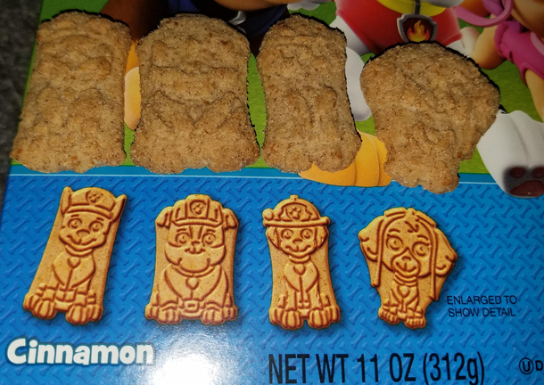 Enlarged to show detail