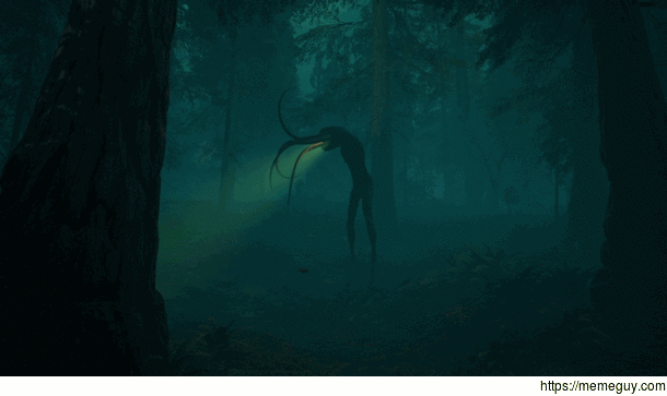 Entering the mysterious forest and encountering the Lovecraftian entities