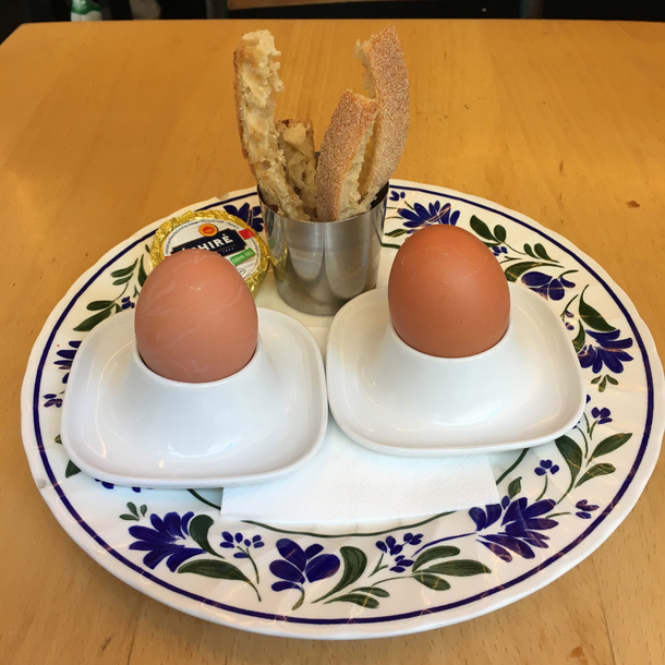 European breakfast as envisioned by an American