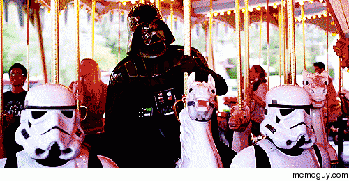 Even Darth Vader cant resist having fun on vacation