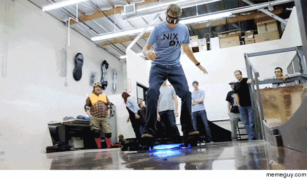 Even one of the greatest skateboarders of all time finds the hoverboard strange at first