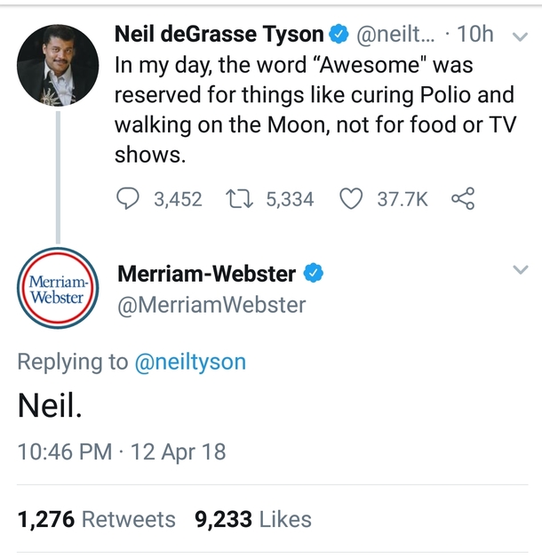 Even the dictionary is sick of his shit