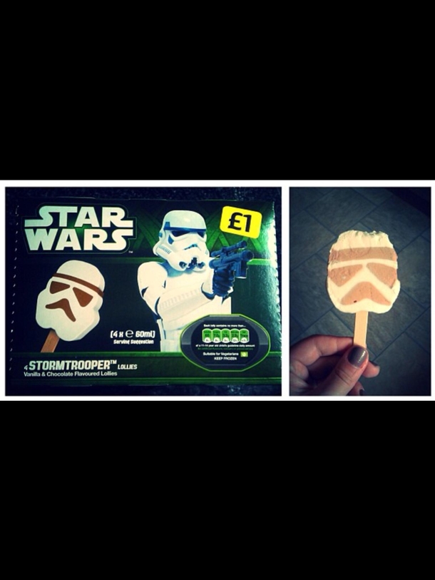 Even the Stormtrooper looks disappointed by his appearance