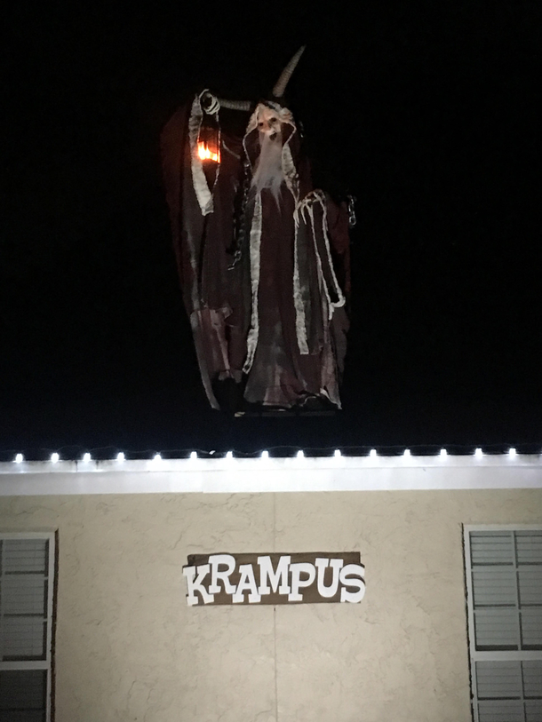 Every Christmas my neighbor puts this up