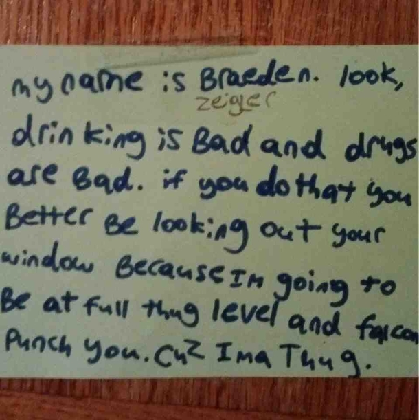 every tux for prom had a note from an elementary schooler in it