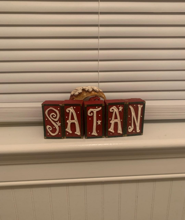 Every year my mom sets up this xmas decoration I switch the letters