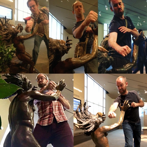 Every year on my birthday I go to the Smithsonian and punch the same statue Today marks half a decade