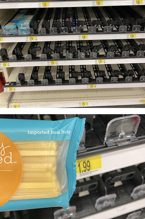 Everyone was panic buying spaghetti I was wondering while only one brand was left