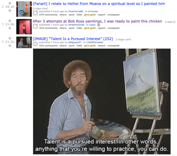 Evolution embodied on the front page right now read bottom to top