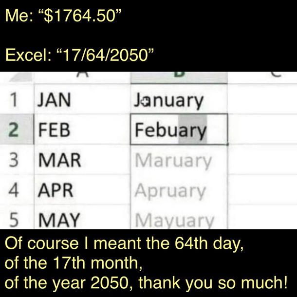 Excel at something or whatever