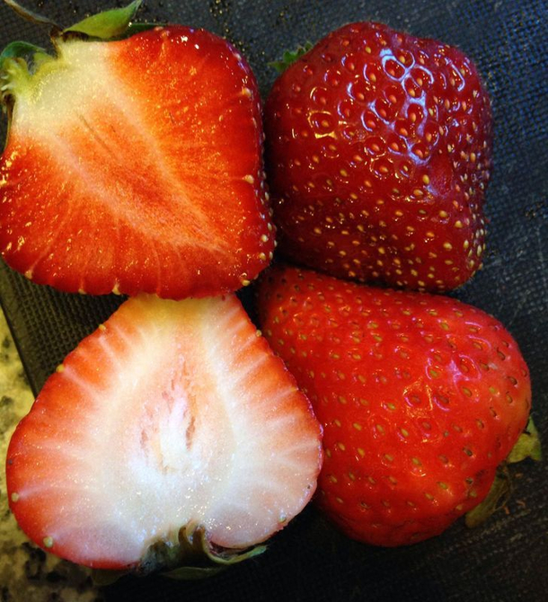 Farm fresh strawberries versus supermarket strawberries