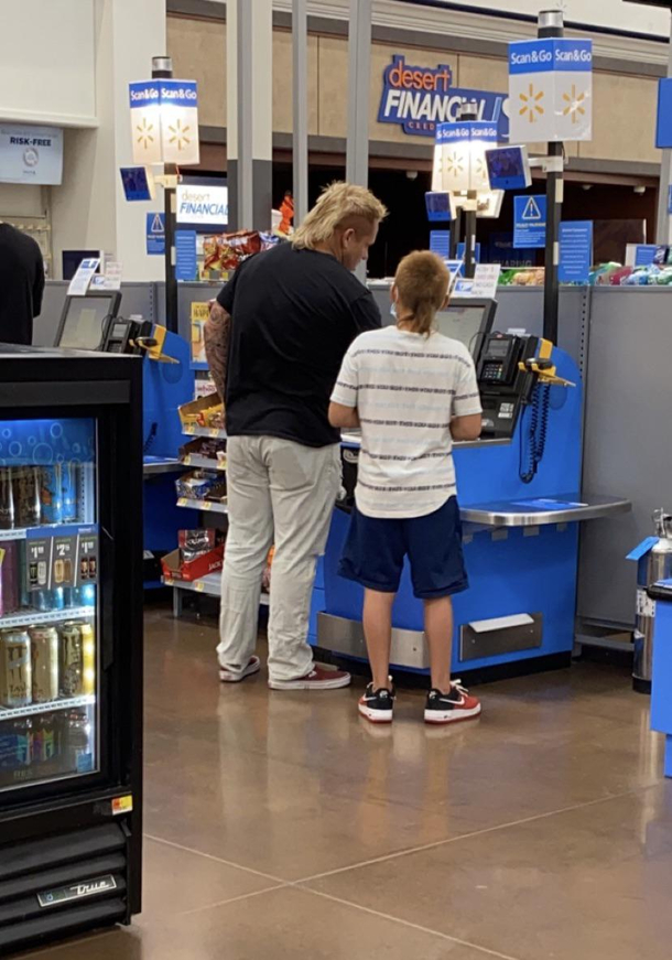 Father and son mullets