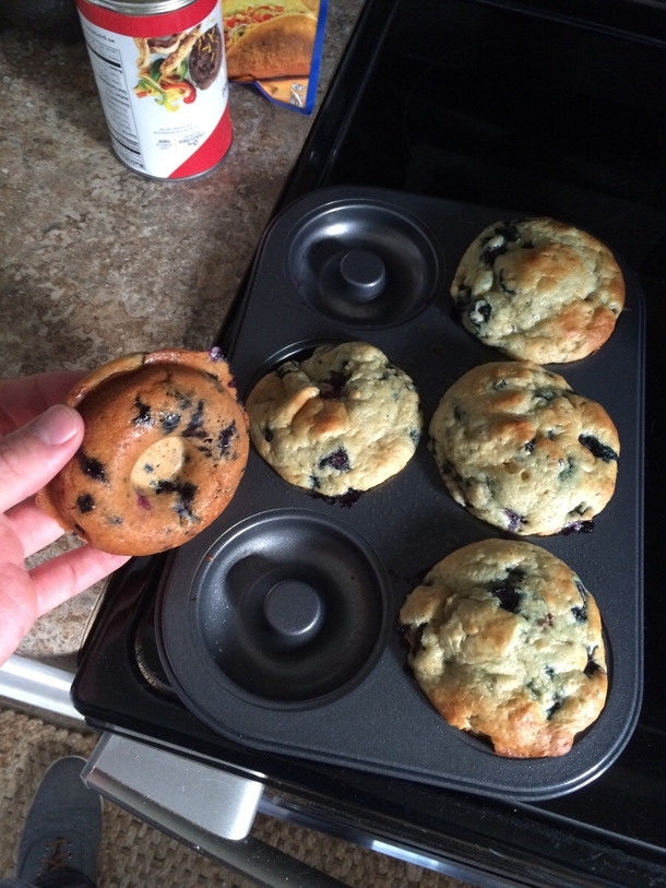 Fiance tried to make doughnuts but added too much batter I introduce to you the muffnut