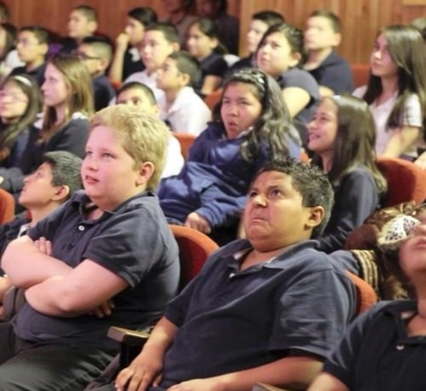 Fifth grader attending a sex ed presentation