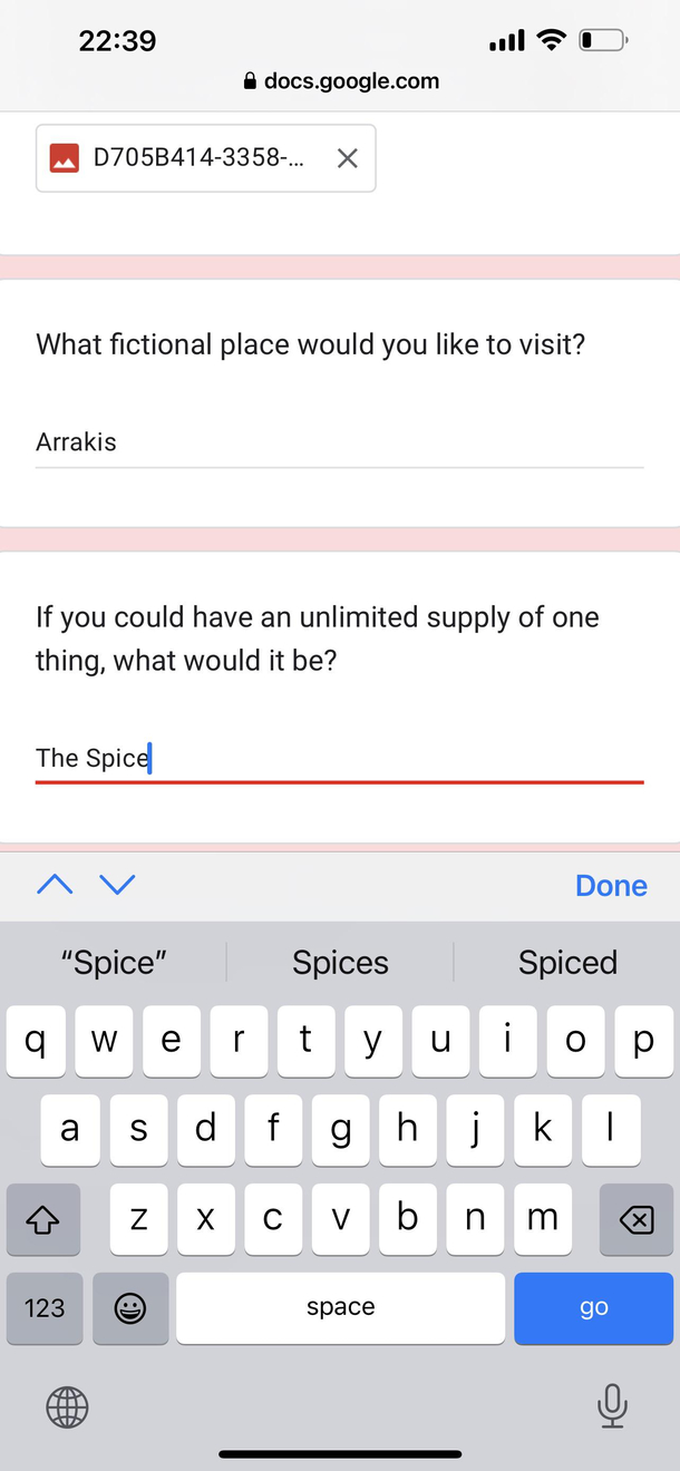 Filling out a Get to know the new employee form for the company newsletter
