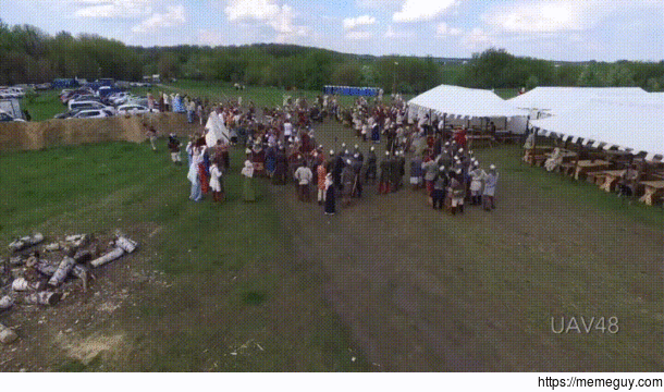 Filming a Middle Age Festival with a Drone