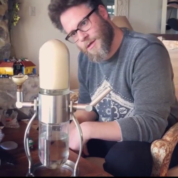 Find someone who looks at you the way Seth Rogen looks at his gravity bong