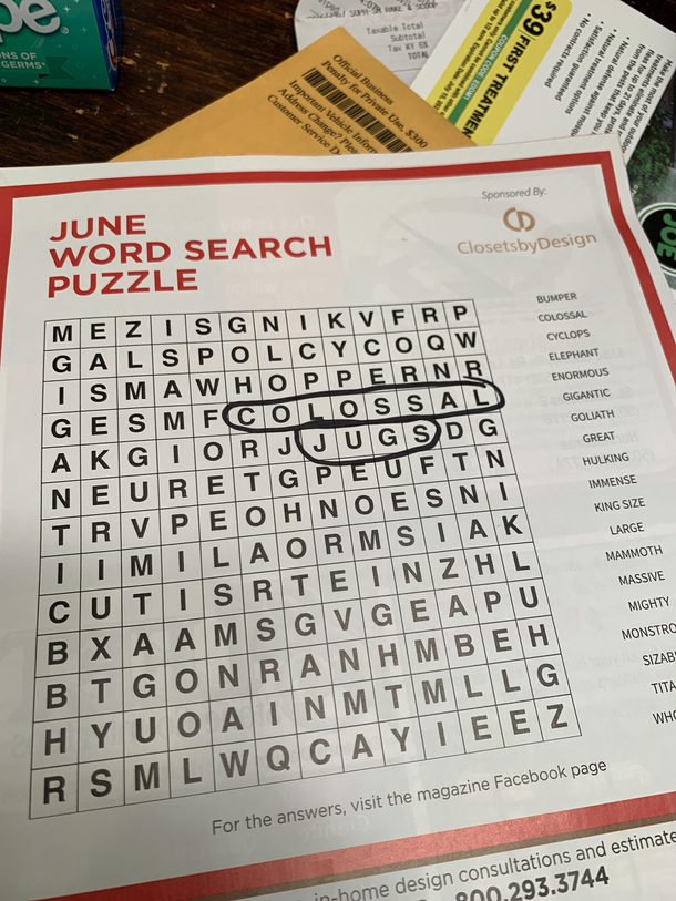 Finished my word search