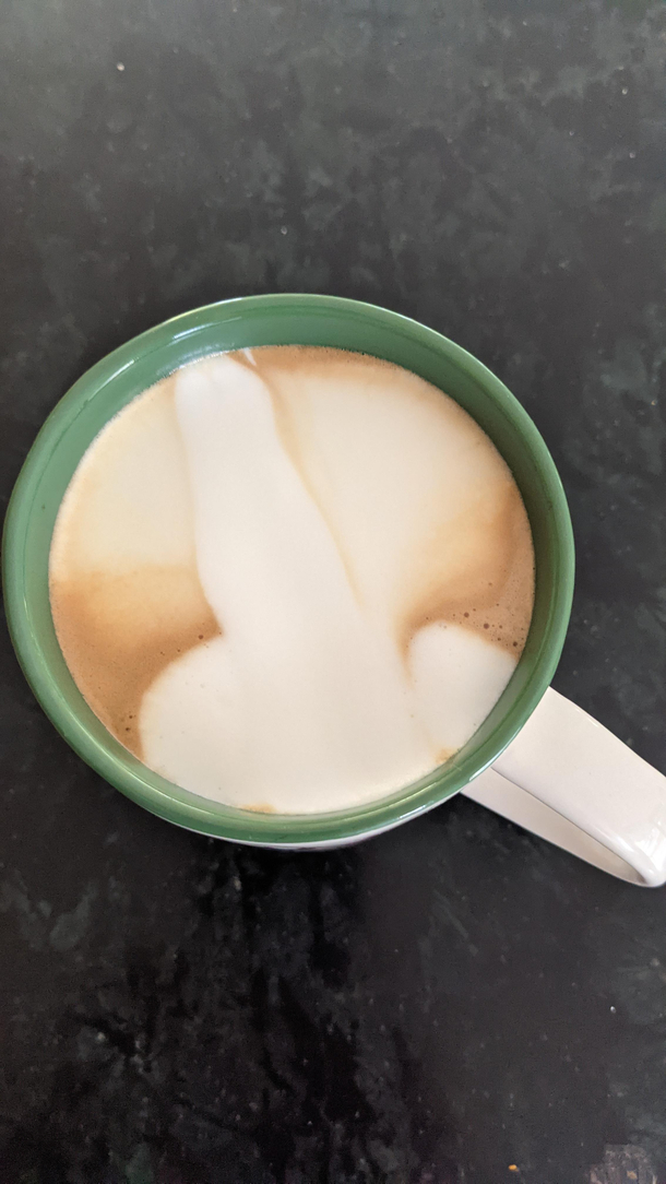 First attempt at coffee art harder than it looks