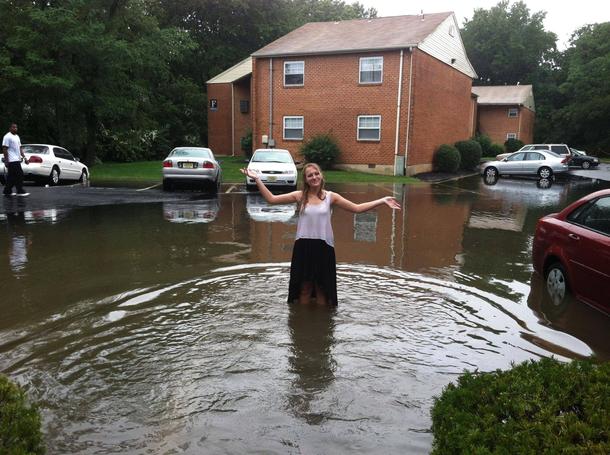 First day in my new apartment was rainy This was my parking spot