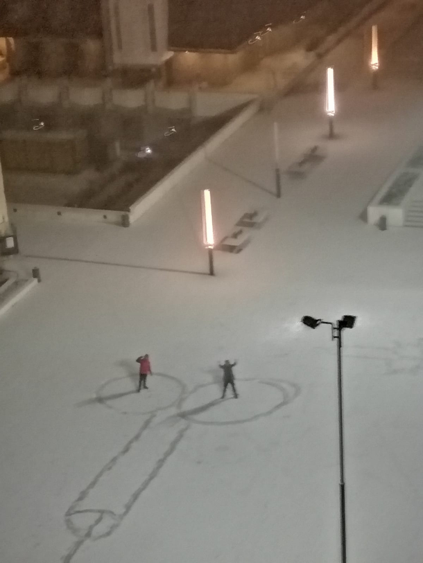 First day of snow in my city I look out and this is what I see