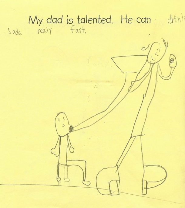 First Grader so Proud of Dad