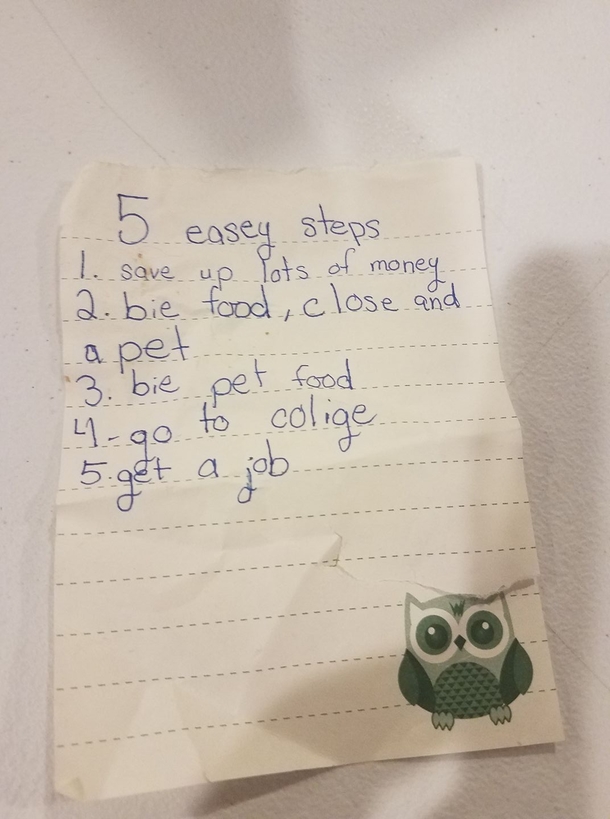 Five Easy Steps Found my daughters life plan while cleaning her room