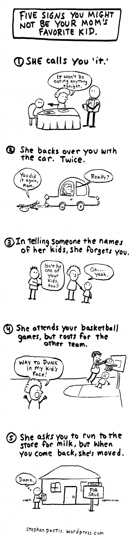 Five Signs You May Not Be Your Moms Favorite Kid
