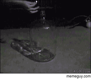 Flammable gas in a glass jug