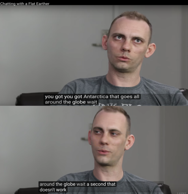 Flat Earther Youve Antarctica that goes all around globe