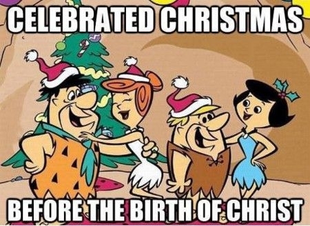 Flinstones celebrating Christmas