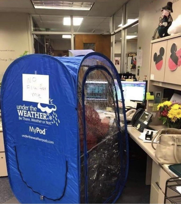Flu season attire at the office
