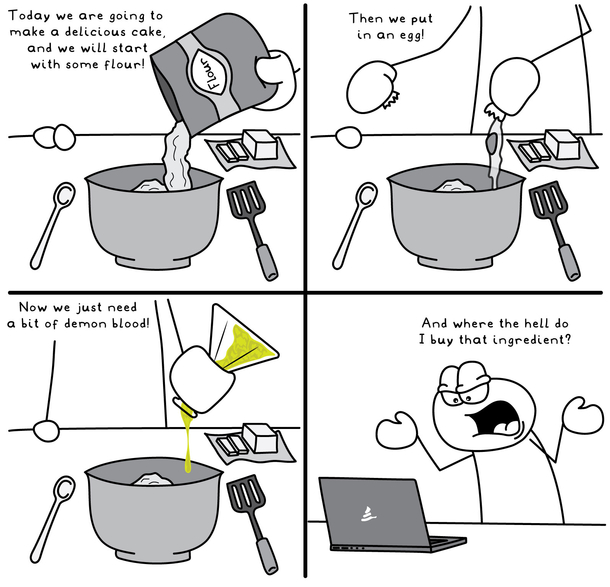 Following cooking videos