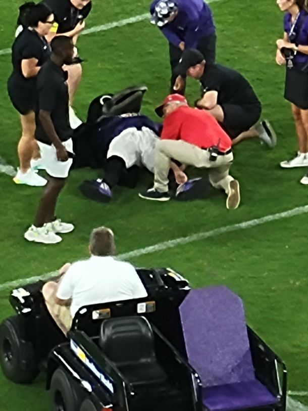 Football mascot tore his ACL during a football halftime show