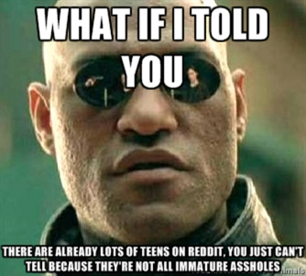 For All the People Fearing Teenagers Starting to Go on Reddit