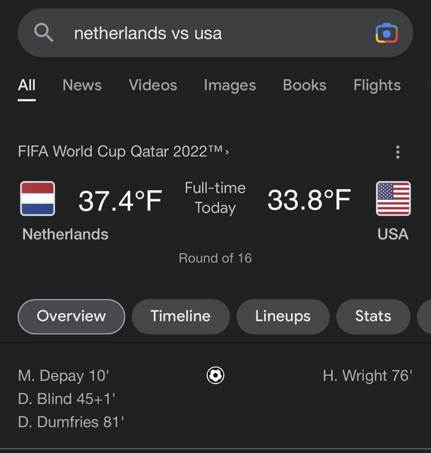 For our American friends this is how the soccer game ended