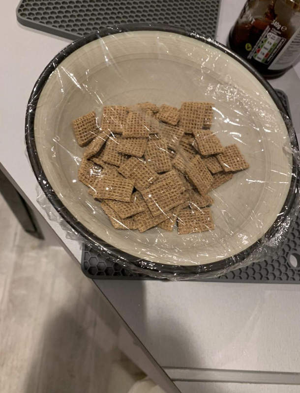For some strange reason my mum pre-pours her cereal to save time the following morning