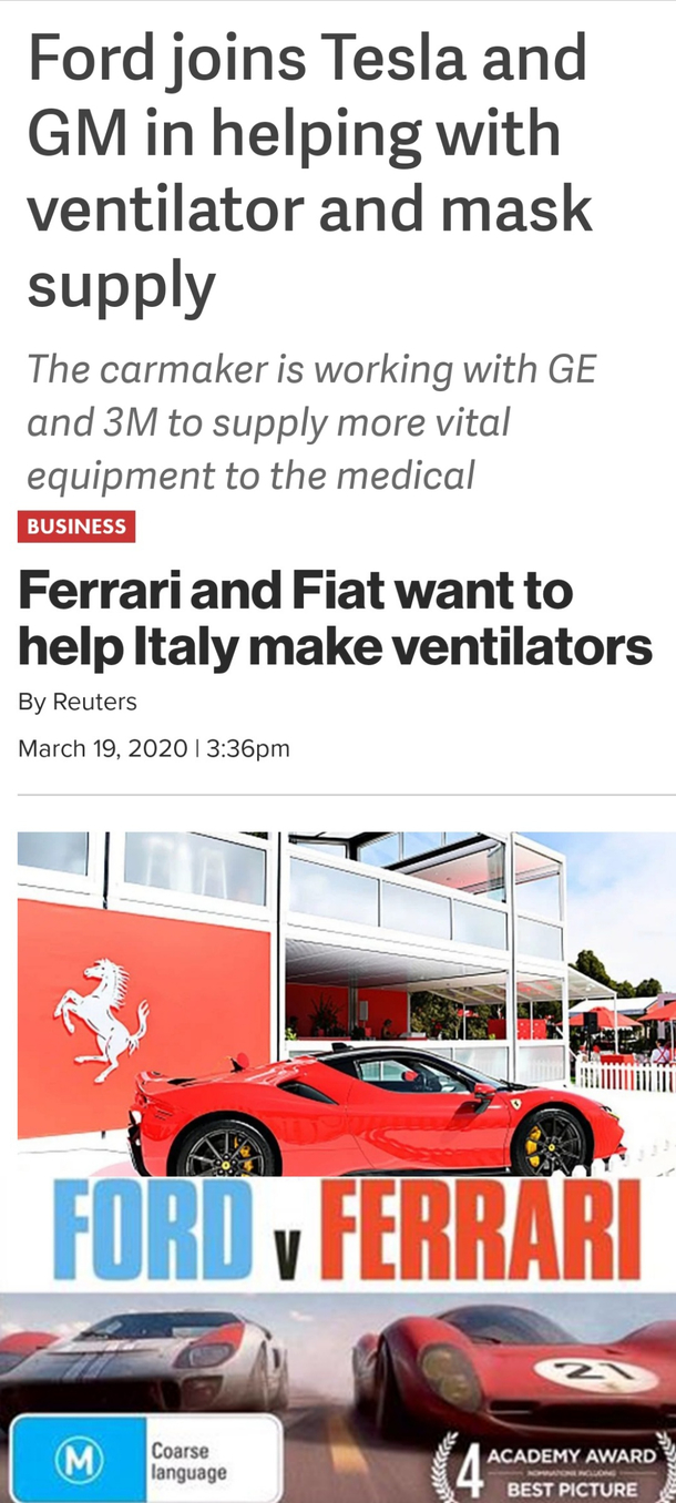 Ford v Ferrari   Ventilator Wars