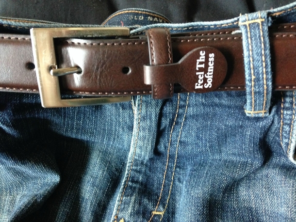 Forgot to take the tag off of my new belt Explains why that barista kept laughing