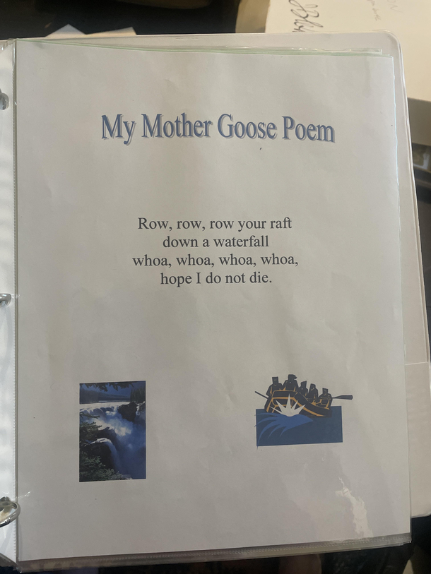 Found a poem I wrote in th grade