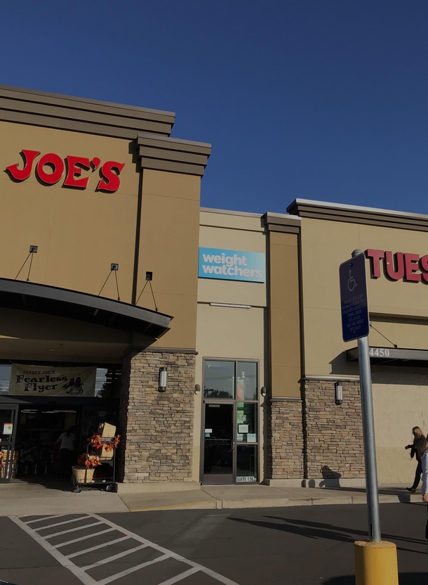 Found a skinny Weight Watchers nestled in between a Trader Joes and a Tuesday Morning