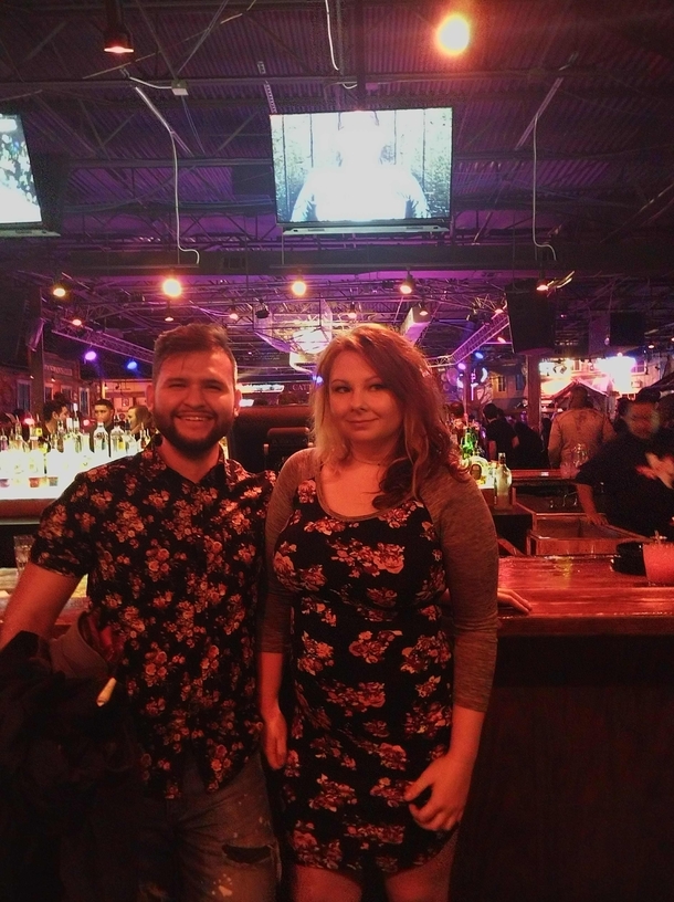 Found a woman at this bar and we had the same shirt patterns What are the odds