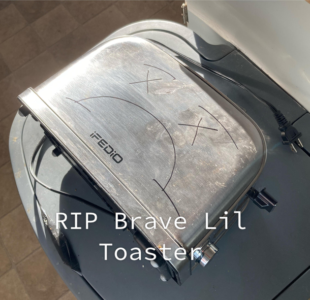 Found em at the dump when he was just a lad he toasted his last toast today
