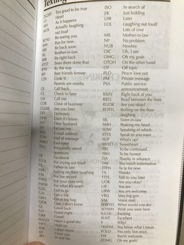 Found in a  pocket calendar ALOL GBT