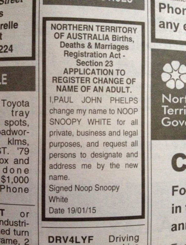 Found in a small regional Australian newspaper Thanks for the heads up Noop
