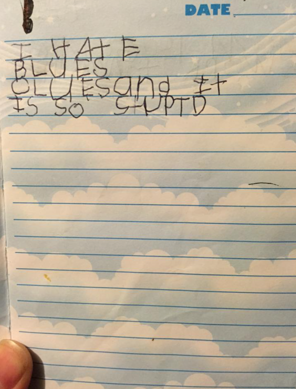 Found my sisters diary from  years ago and this is the only entry in it