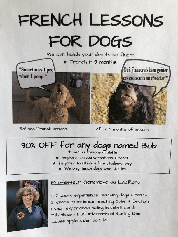 Found on a library notice board