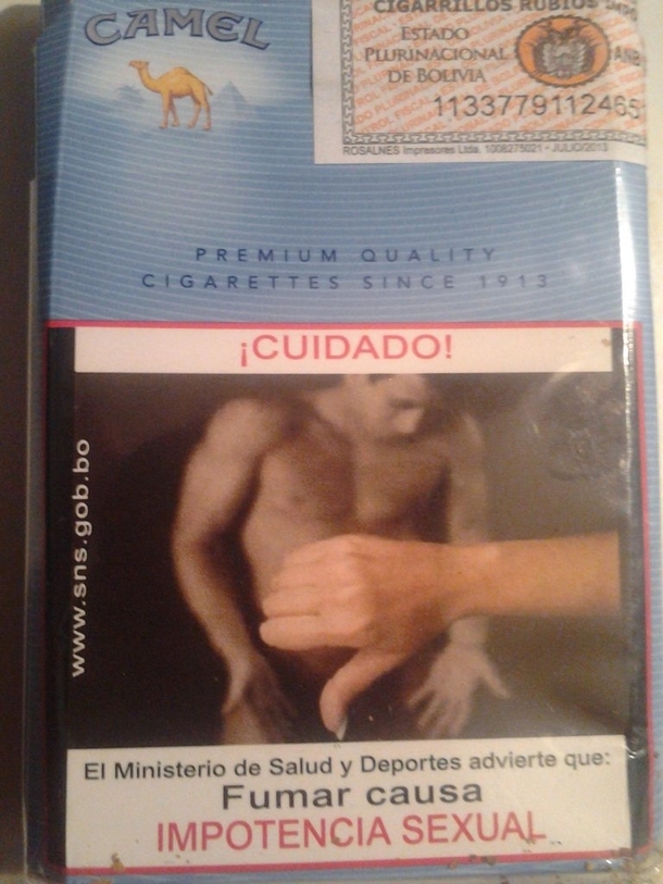 Found on a pack of Bolivian cigarettes