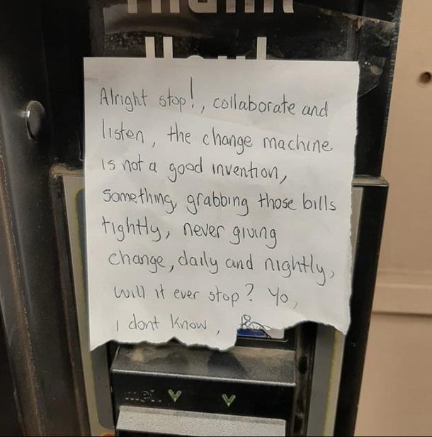 Found on a vending machine